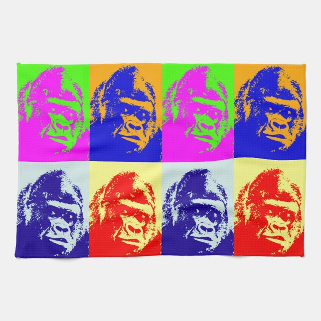 Gorilla Pop Art Tea Towel (Horizontal)