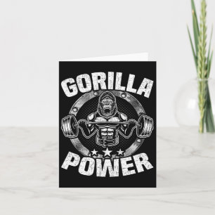 Gorilla Power Bodybuilding Weightlifting Workout  Card