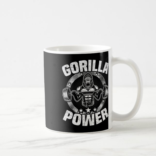 Gorilla Power Bodybuilding Weightlifting Workout  Coffee Mug (Right)