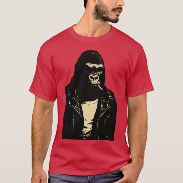 Gorilla Rebel Leather Jacket T-Shirt (Front)