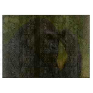 Gorilla Reflection – Thoughtful Wildlife Portrait Cutting Board