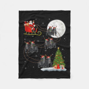 Gorilla Santa Sleigh Flying Funny Magical Christma Fleece Blanket