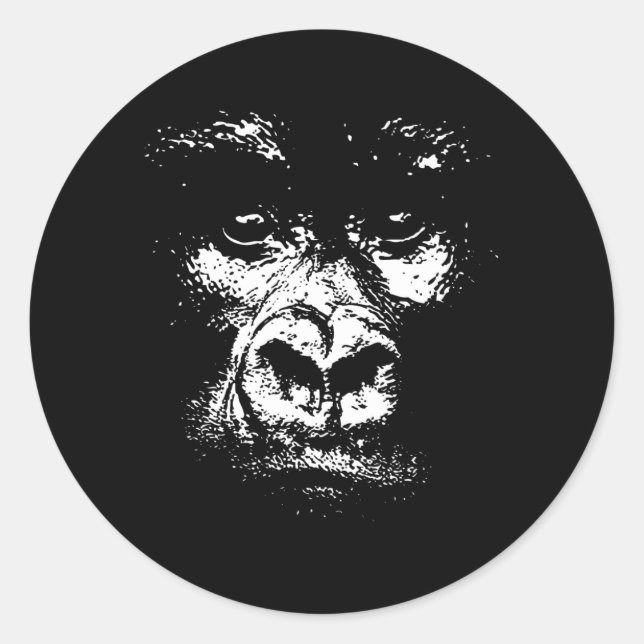 Gorilla Shadows Classic Round Sticker (Front)