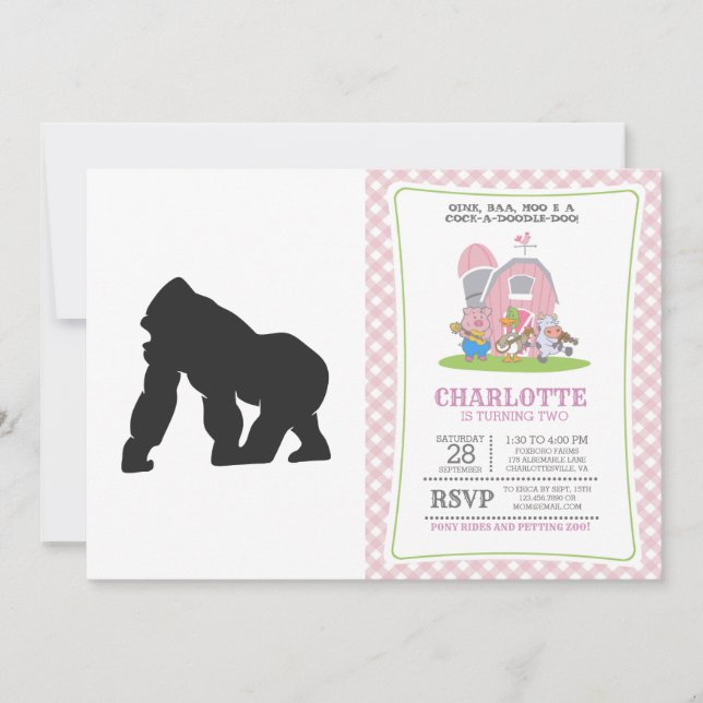 Gorilla silhouette invitation (Front)