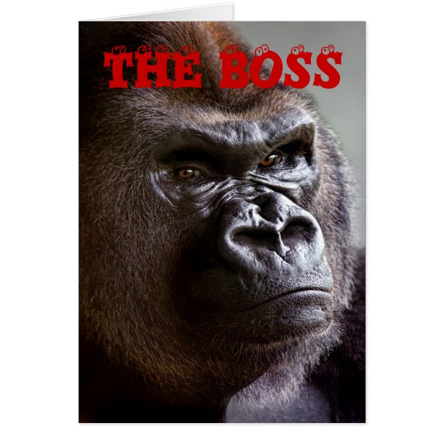 Gorilla Silverback The Boss Bosses Day Card (Front)