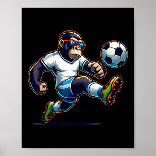 Gorilla Soccer Byll Boys Kids Poster
