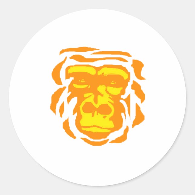 Gorilla Sunrise Classic Round Sticker (Front)