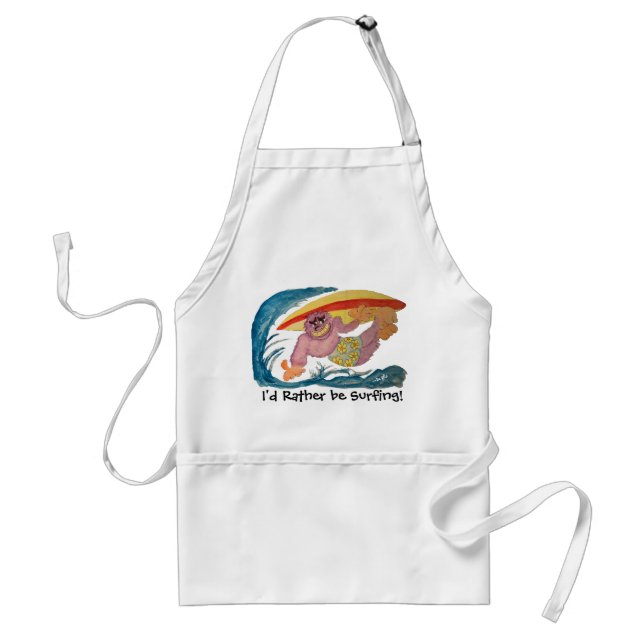 Gorilla Surfer Dude Standard Apron (Front)