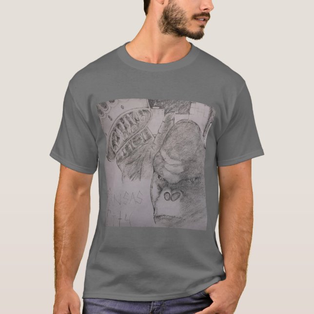 gorilla taking his crown off to a city T-Shirt (Front)
