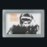 Gorilla Think Big Rectangular Belt Buckle<br><div class="desc">Gorilla "Think Big"</div>