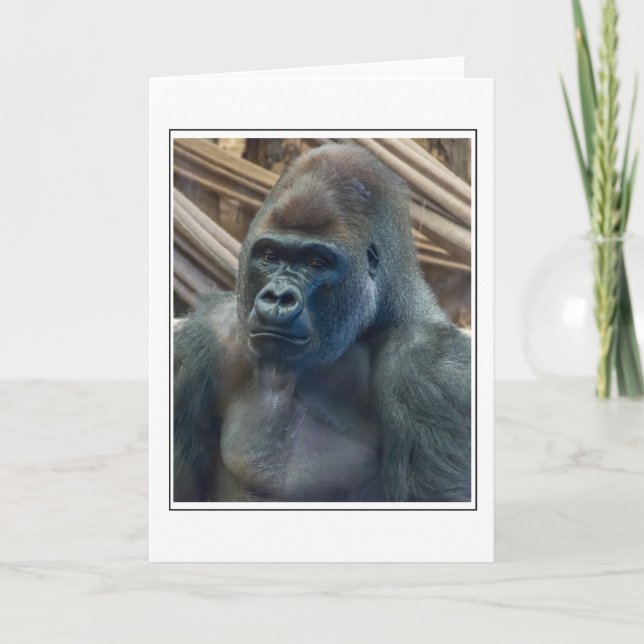 Gorilla up close greeting card (Front)