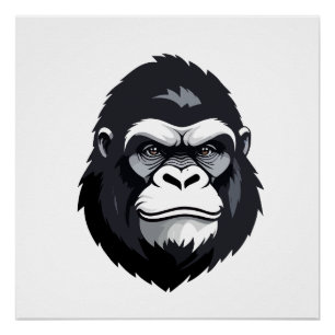 Gorilla Vector Art Animal Modern Urban Graphic  Poster