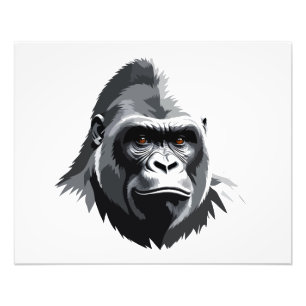 Gorilla Vector Graphic Art Portrait Animal Spirit  Photo Print