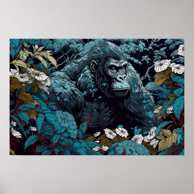 Gorilla Wall Poster, Art Illustration  Poster (Front)
