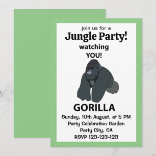 Gorilla Watching You Funny Gorilla Invitation