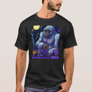 Gorilla Watercolor Cyberpunk Blueprint Vintage Clo T-Shirt