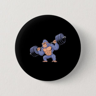 Gorilla Weightlifting Fitness Gym Training Bodybui 6 Cm Round Badge