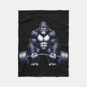 Gorilla Weightlifting Fitness Gym Training Bodybui Fleece Blanket