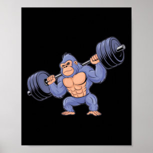 Gorilla Weightlifting Fitness Gym Training Bodybui Poster