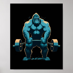 Gorilla Weightlifting Gym Fitness Deadlift Workout Poster