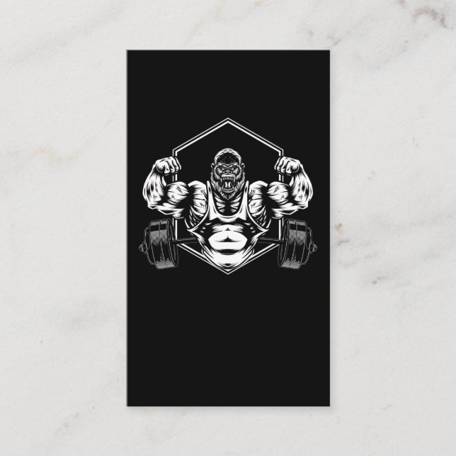 Gorilla Weightlifting Powerlifting Motivation Business Card (Front)