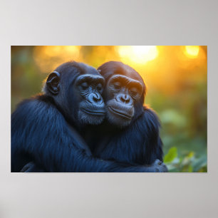 Gorilla Wild Animal Relaxing Portrait Poster