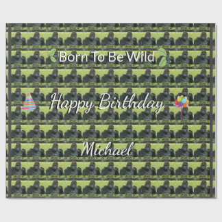 Gorilla Wild Pattern Birthday Theme Wrapping Paper