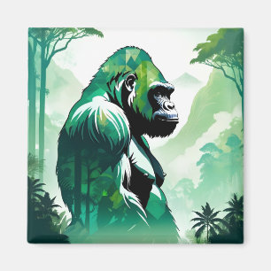 Gorilla Wildlife Animal Nature Environment Jungle Magnet
