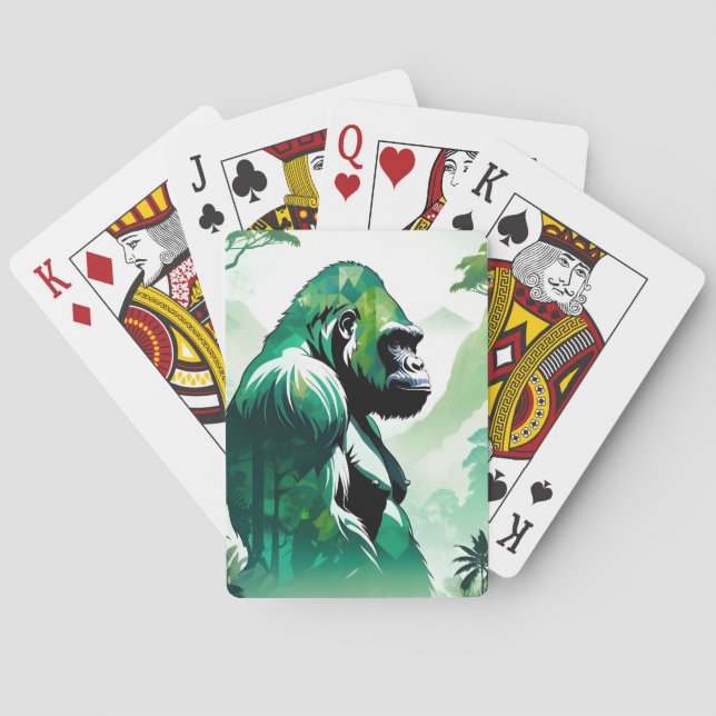 Gorilla Wildlife Animal Nature Environment Jungle Playing Cards (Back)