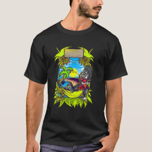 Gorilla With A Cocktail On A Summer Beach T-Shirt