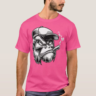 Gorilla With Cigar Silver Back Monkey T-Shirt