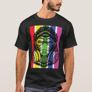 Gorilla With Gas Mask Rainbow Sprayer Graffiti T-Shirt