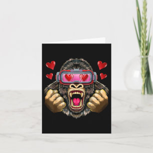 Gorilla With Vr Heart Gles Valentines Day Gorilla  Card