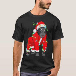 Gorilla  Xmas Lighting Santa Gorilla Christmas T-Shirt