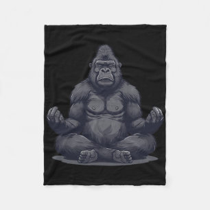 Gorilla Yoga Relax Silverck Gorilla _1 Fleece Blanket