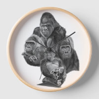 GorillaFamily Clock ゴリラ家族の時計 GorillaLife