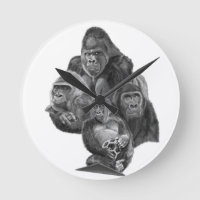 GorillaFamily Clock Gorilla family watch GorillaLi