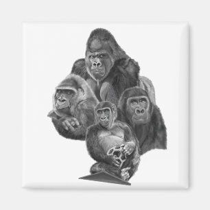 GorillaFamily magnet (Gorilla family magnet) Goril
