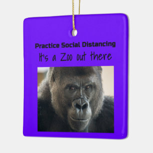 Gorillas in the Midst Corona Riot by Funnycomb Ceramic Ornament