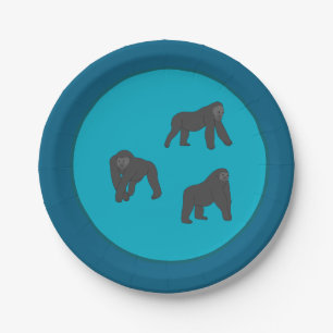 Gorillas Paper Plate