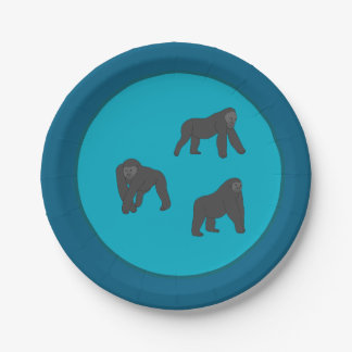 Gorillas Paper Plate