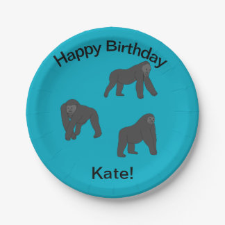 Gorillas Paper Plate