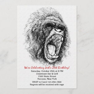 Gorilla's Rage Party Invitation