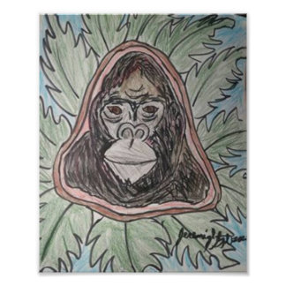 Gorillla Colour Pencil Photo Print
