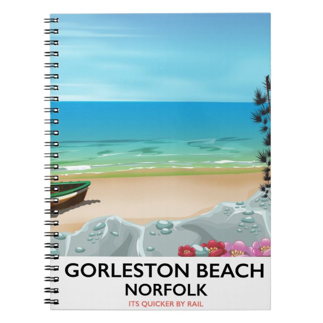 Gorleston Beach Norfolk Rail poster. Notebook (Front)