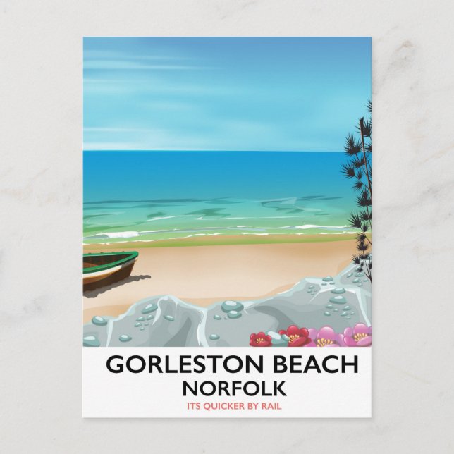 Gorleston Beach Norfolk Rail poster. Postcard (Front)