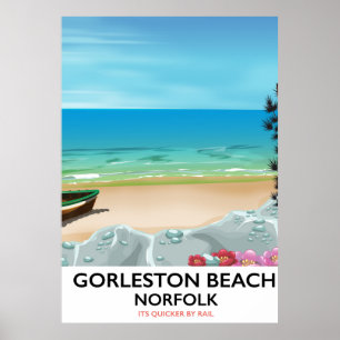 Gorleston Beach Norfolk Rail poster. Poster