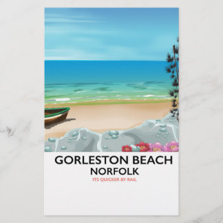 Gorleston Beach Norfolk Rail poster. Stationery