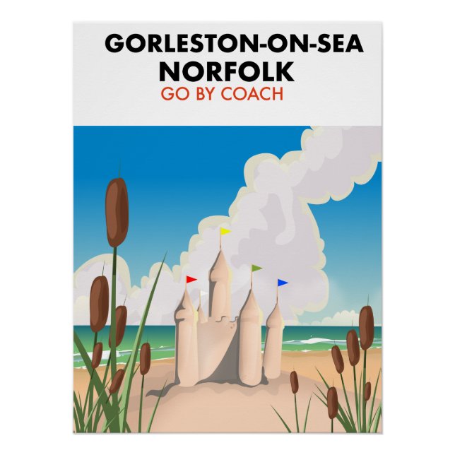 Gorleston-on-Sea Norfolk beach poster (Front)