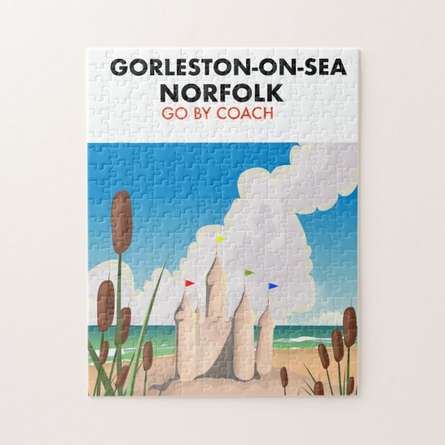 Gorleston-on-Sea Norfolk beach poster Jigsaw Puzzle (Vertical)